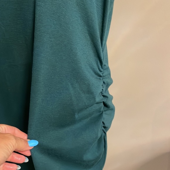 BHome hunter green MATERNITY sleeveless cotton blend stretch DRESS size Large - Picture 3 of 5